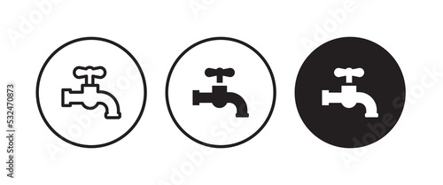 water tap icon vector, sign, symbol, logo, illustration, editable stroke, flat design style isolated on white linear