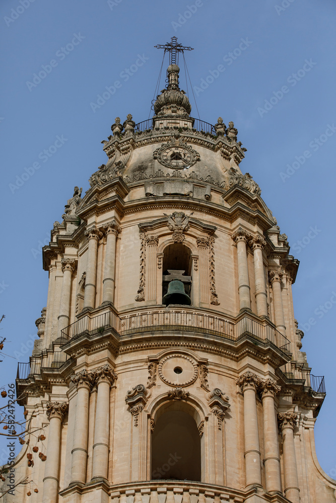 Details of the Cathedral of St George, Modica, Sicily, Italy 