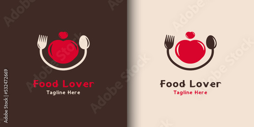 Restaurant food lover logo design template
