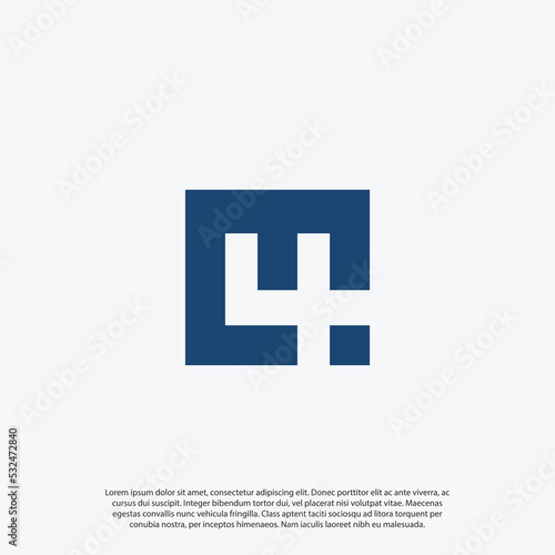 4 logo with gestalt or negative space in square shape