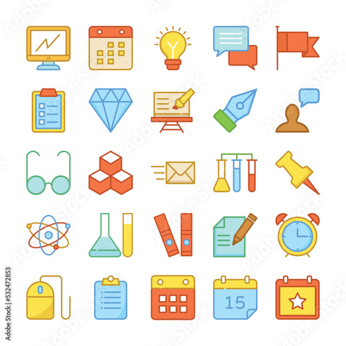 Education Colored Vector Icons 

