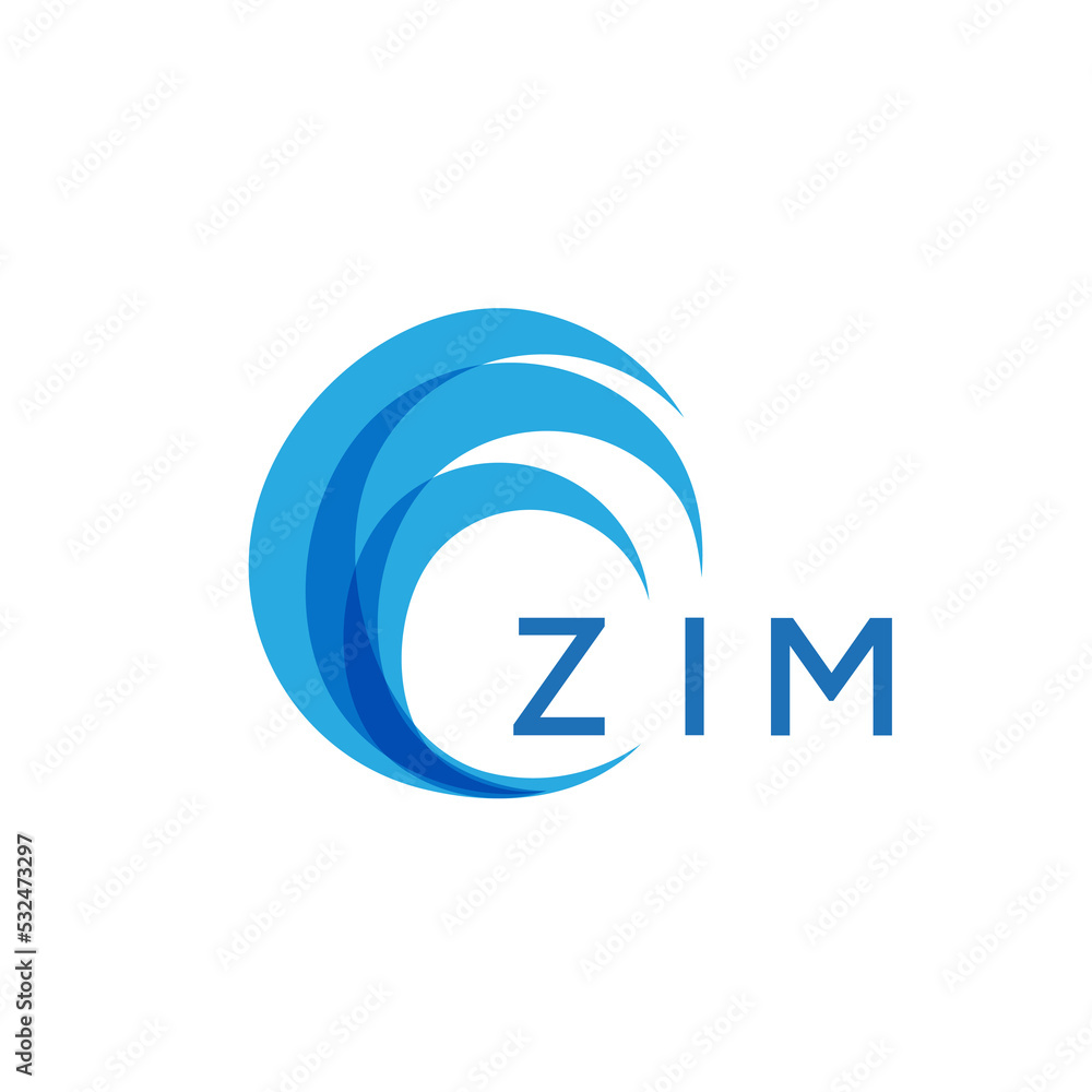 ZIM letter logo. ZIM blue image on white background. ZIM Monogram logo design for entrepreneur and business. ZIM best icon.
 - obrazy, fototapety, plakaty 
