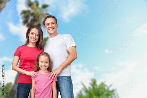 Happy smile Loving Middle Family on natural background