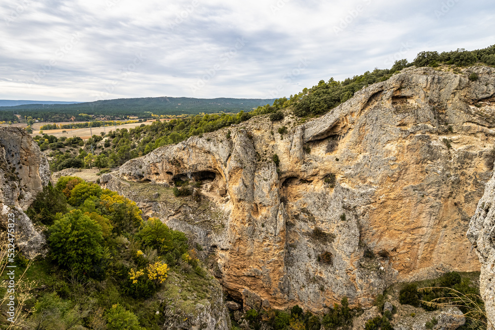 Devil's Window. Natural viewpoint on the bank of the river Jucar. Villalba de la Sierra, Cuenca, Spain