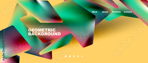 Abstract geometric landing page. Creative background for wallpaper, banner, background or web