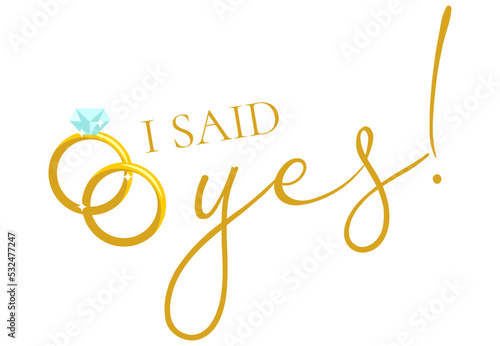 i said yes with wedding rings, Wedding t shirts design, Hand drawn lettering phrase, Calligraphy t shirt design