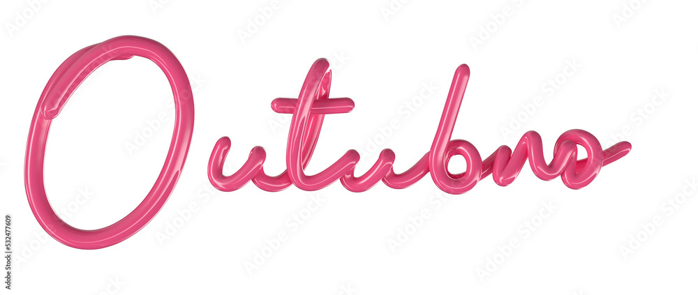 Breast Cancer Awareness Month. 3D Text isolated
