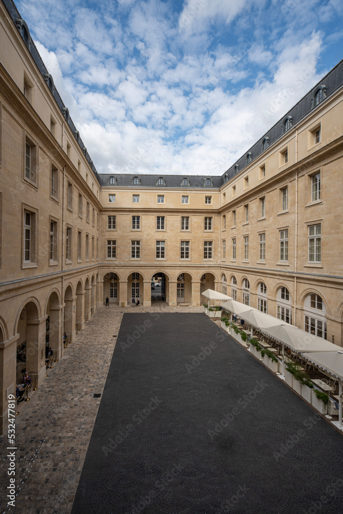 Paris, France - 09 16 2022: Hotel de la Marine. View of the court of honor