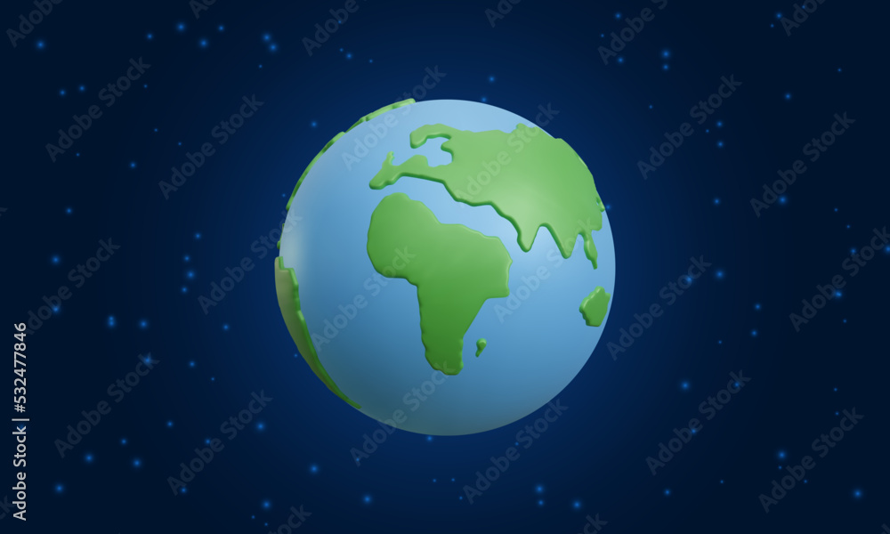 3d realistic planet Earth with simple natural surface texture on starry background. International Mother Earth Day banner or poster. Happy Earth Day concept. Vector illustration 3d realistic planet Earth with simple natural surface texture on starry background. International Mother Earth Day banner or poster. Happy Earth Day concept. Vector illustration