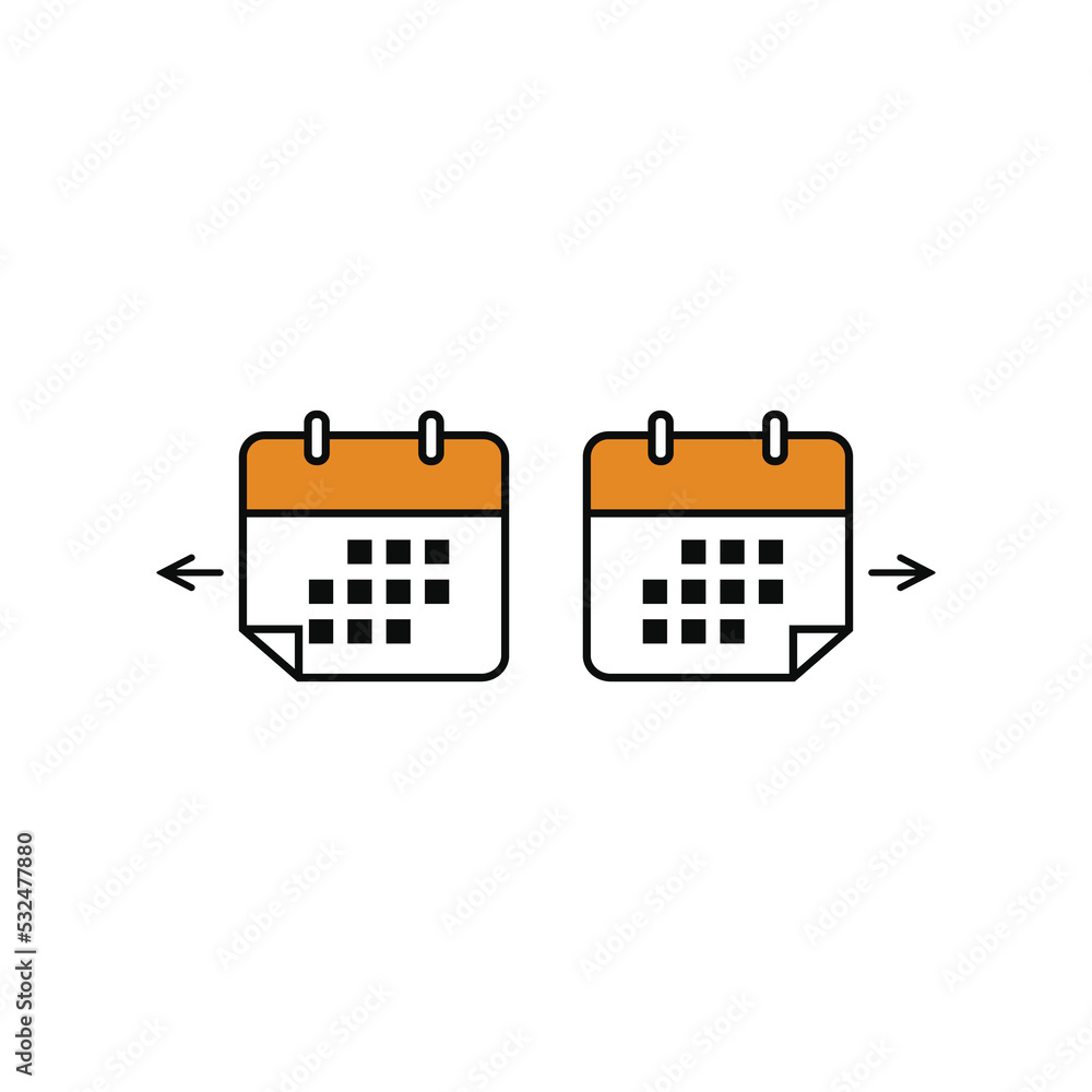 Next and preview calendar icon vector graphics Next and preview calendar icon vector graphics