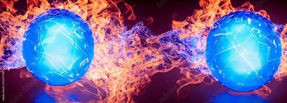 Abstract red Blue fire flames. fantasy Background Stock Illustration