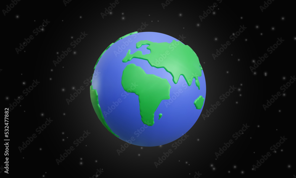 3d realistic planet Earth with simple natural surface texture on starry background. International Mother Earth Day banner or poster. Happy Earth Day concept. Vector illustration 3d realistic planet Earth with simple natural surface texture on starry background. International Mother Earth Day banner or poster. Happy Earth Day concept. Vector illustration