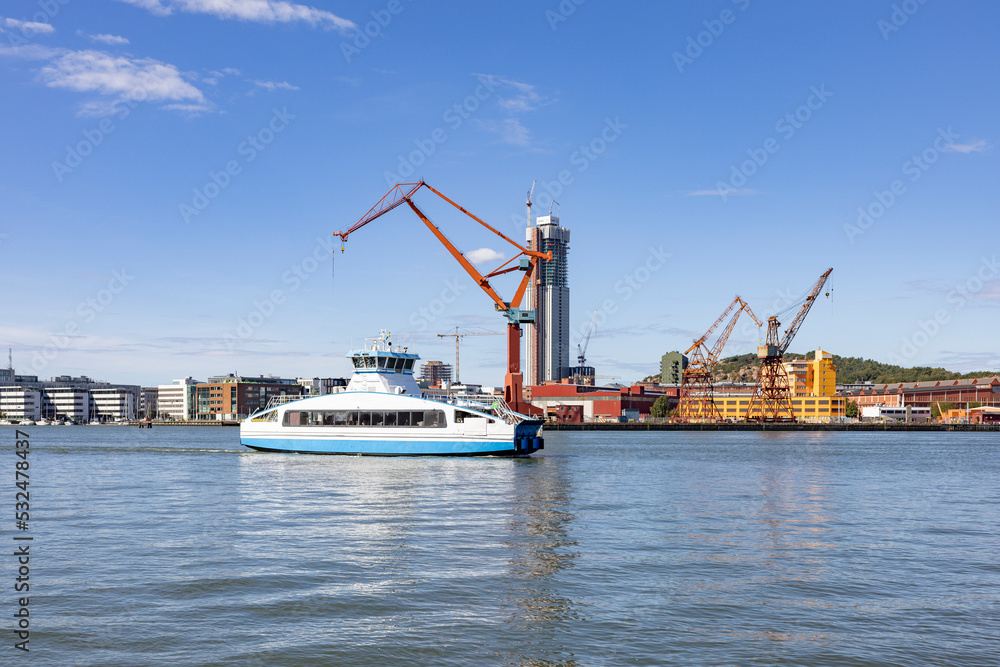 Crane and Ship in Gothenburg harbour, Sweden, Scandinavia, Europe