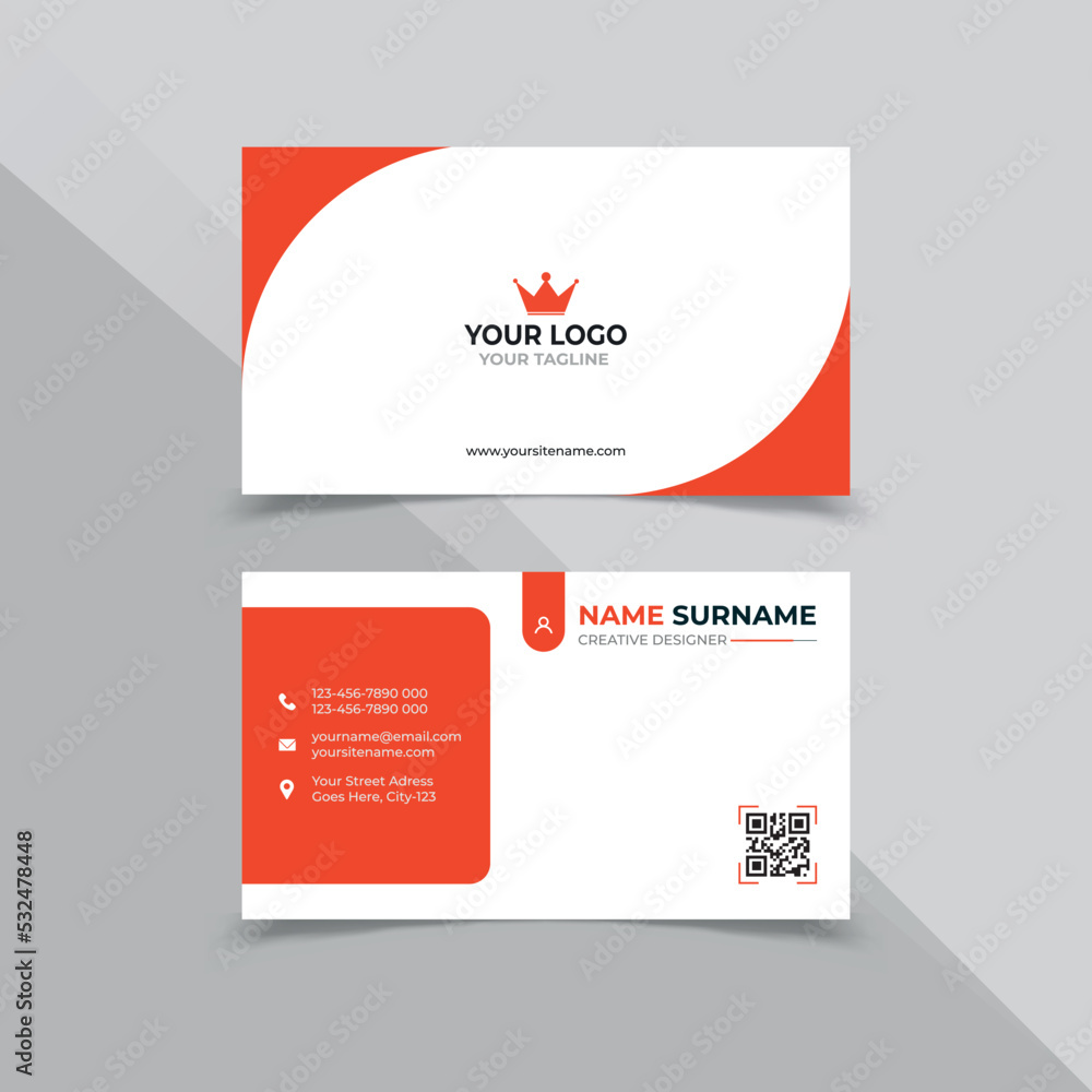 Creative business card template in white red and black color Creative business card template in white red and black color