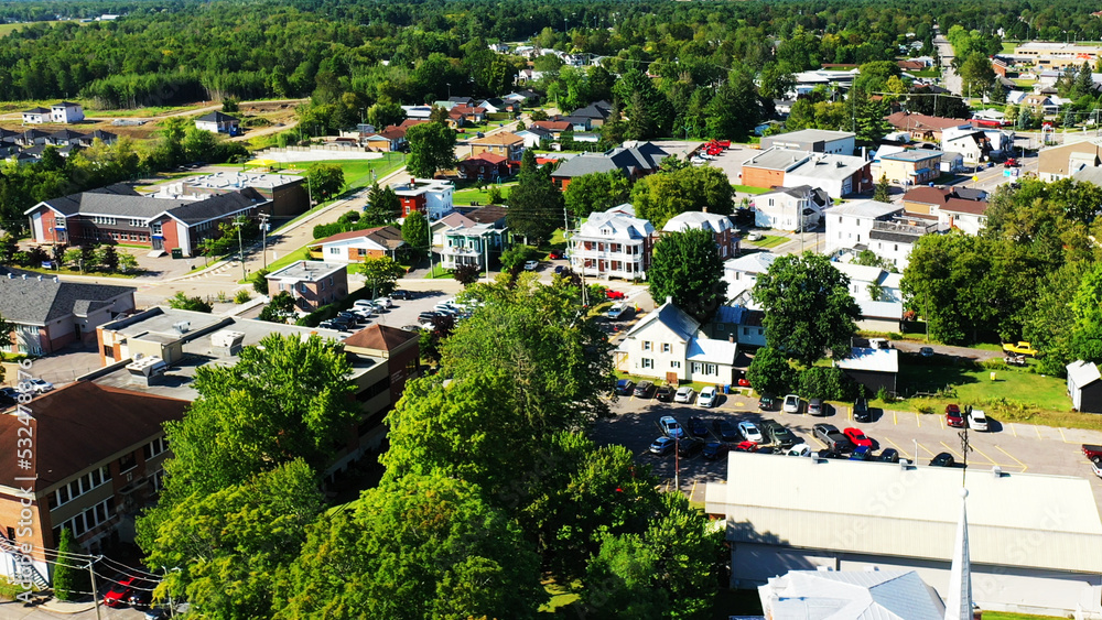 Aerial of St Felix de Valois, Quebec, Canada StockFoto Adobe Stock