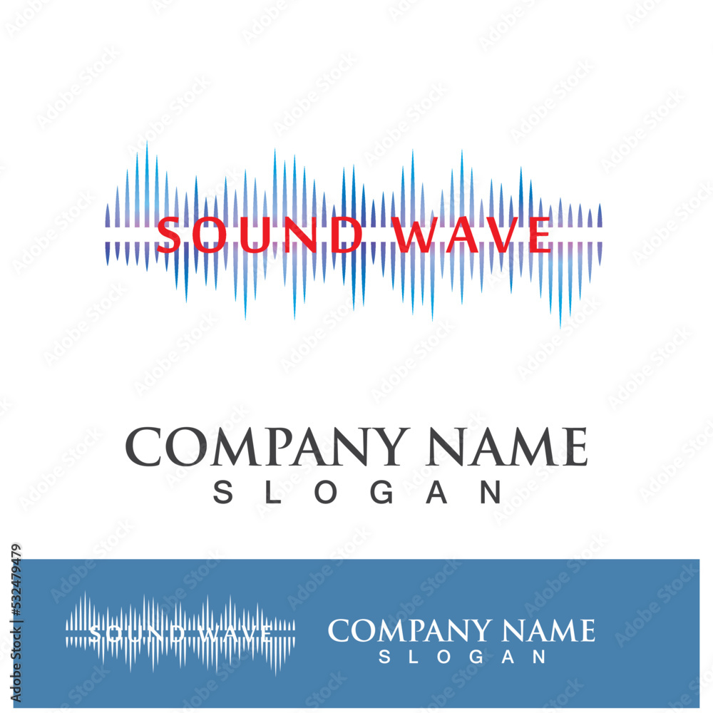 Sound waves vector illustration