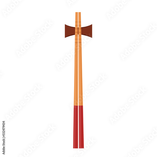 Wooden chopsticks vector. Wooden chopsticks isolated on white background.