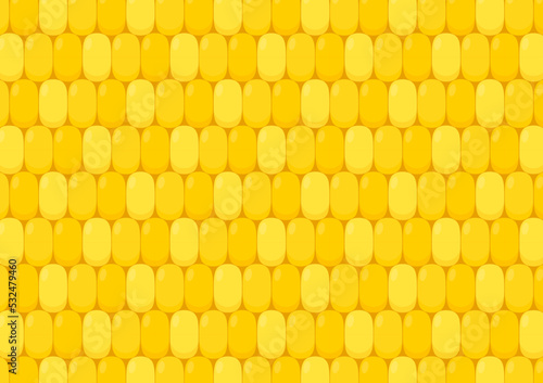Corn pattern. Vector pattern with a grain of corn. Vector illustration in realistic style. Perfect for fabric, textile, wrapping paper and other decoration design.