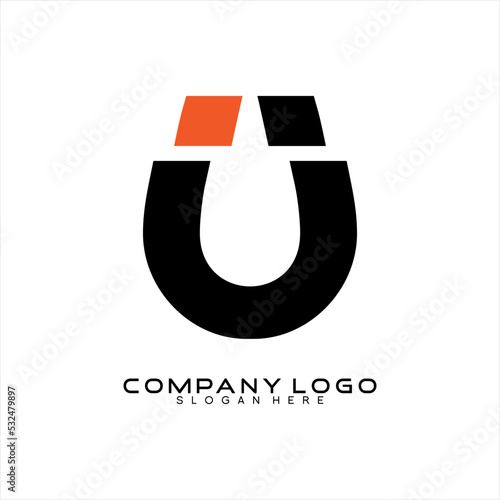 Logo Design For Magnet Company. The concept of the letter U. Clean And Simple.