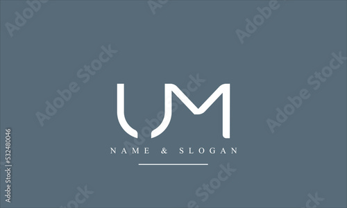 UM, MU, U, M abstract letters logo monogram