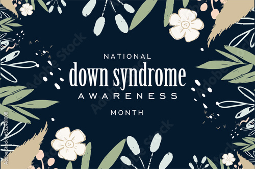Down Syndrome Awareness Month Holiday concept. Template for background, banner, card, poster, t-shirt with text inscription