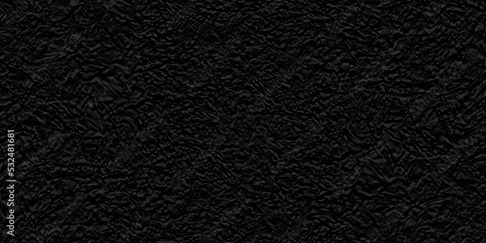 Fototapeta premium Black leather texture background, grainy and cracked black crumpled paper, grunge dark paper texture, Empty and old black grunge texture, Black cracked vector backdrop.