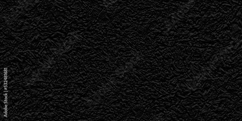 Black leather texture background, grainy and cracked black crumpled paper, grunge dark paper texture, Empty and old black grunge texture, Black cracked vector backdrop.