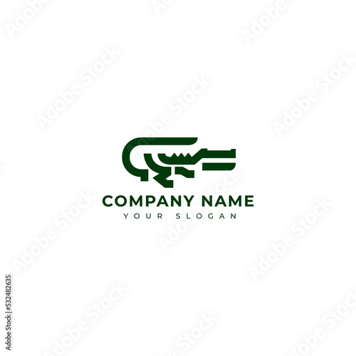 Modern crocodile logo vector design template