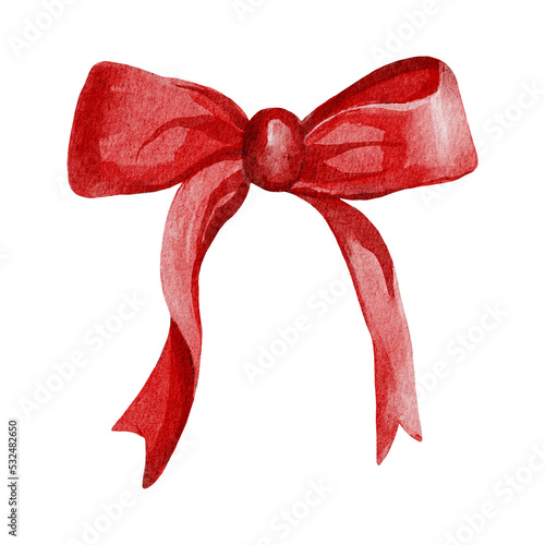 Fotografie red bow isolated on white background