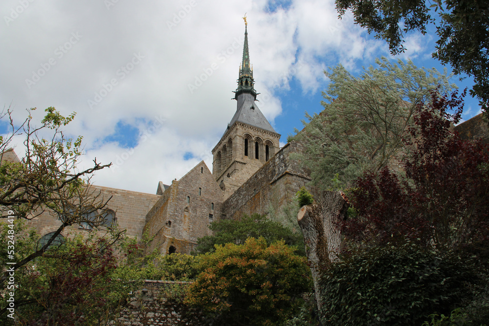 medieval abbey at le mont-saint-michel (france)