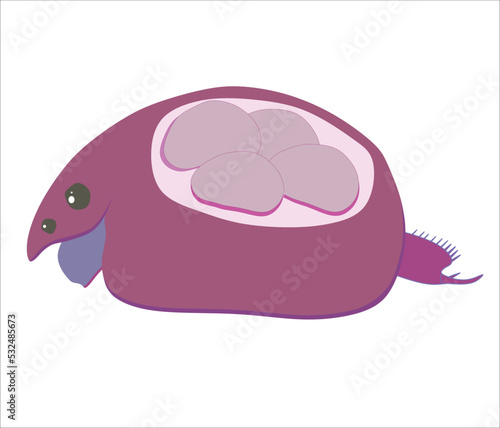 Plankton or water flea shameless vector icon. Cartoon vector icon isolated on white background.