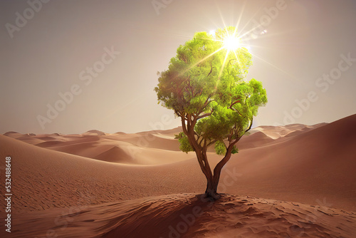 Fotobehang Tree in the desert