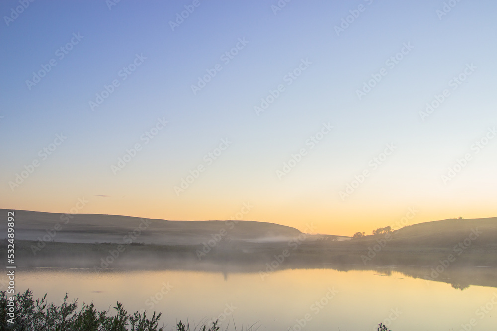 sunrise over lake