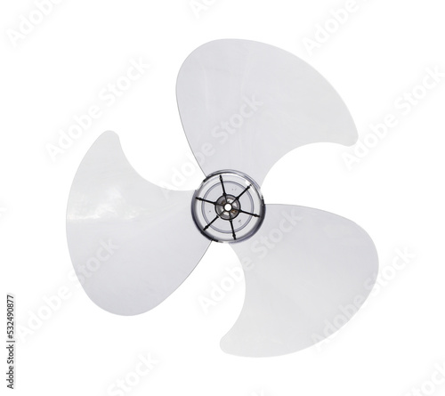 Plastic propeller of electric fan blades (with clipping path) isolated on white background