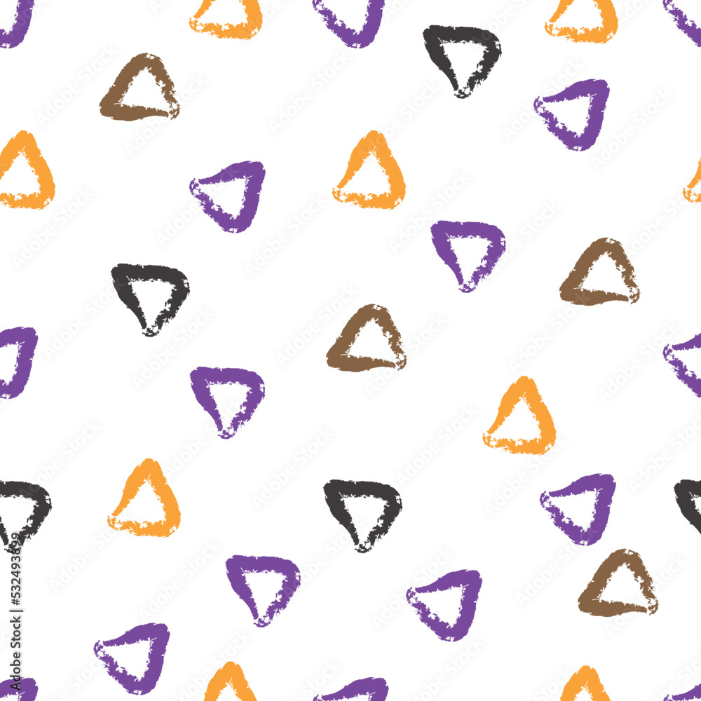 Pattern with Hand Drawn Irregular Triangles on a White Background Pattern with Hand Drawn Irregular Triangles on a White Background