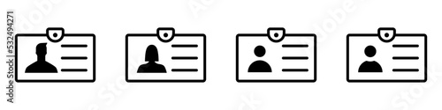 Conjunto de documento de identificación. Tarjeta de identidad. Pasaporte. Licencia de conducir. Ilustración vectorial