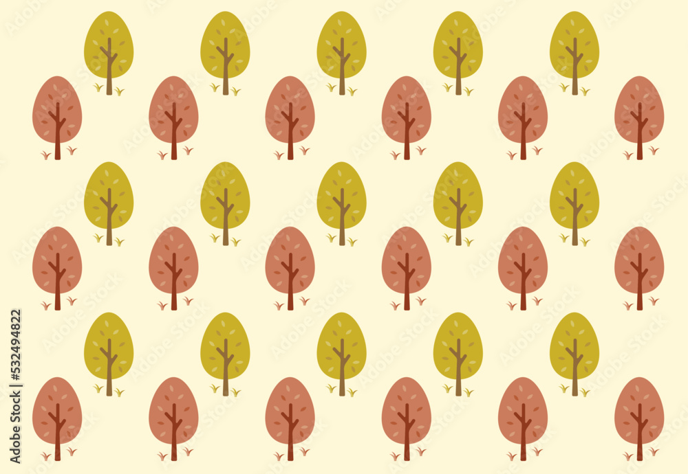 Autumn fall harvest season nature tree seamless pattern draw illustration draw vector. Use on background, wallpaper, wrapping paper, print, decoration. Autumn fall harvest season nature tree seamless pattern draw illustration draw vector. Use on background, wallpaper, wrapping paper, print, decoration.