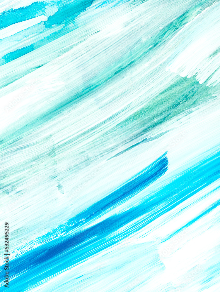 Blue and green  brush texture, art, creative abstract hand painted background, acrylic painting on canvas.