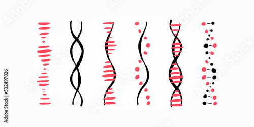 DNA icons set simple illustration