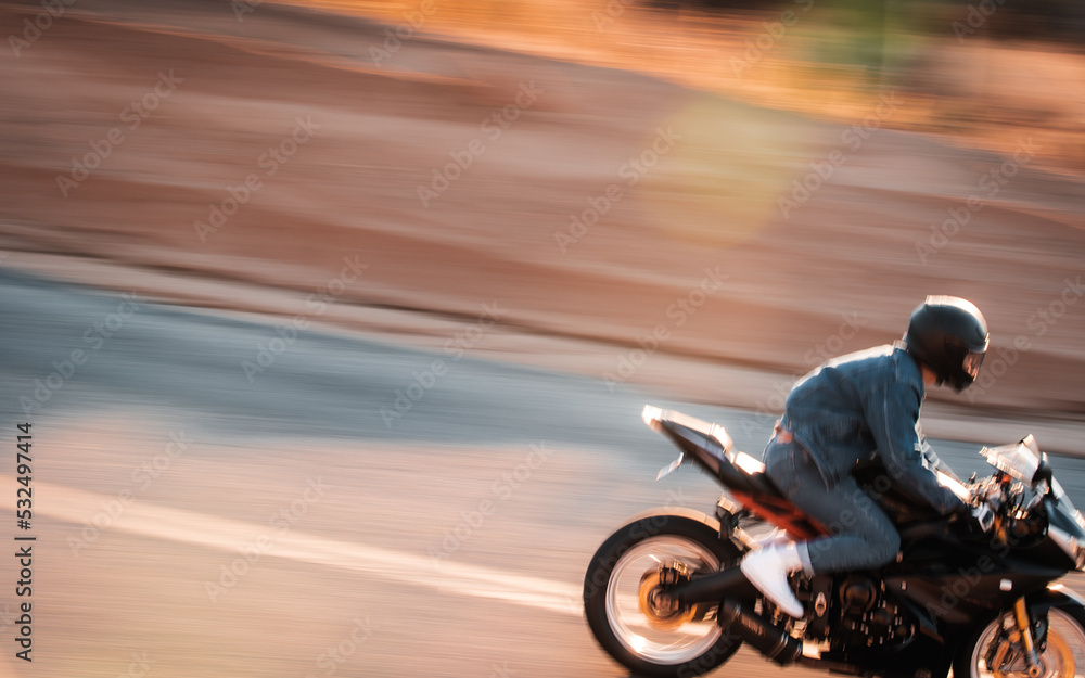 Fototapeta premium Male Veteran on Motorcycle