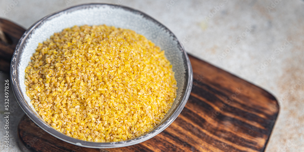 bulgur grain raw crop food healthy meal food snack diet on the table copy space food background bulgur grain raw crop food healthy meal food snack diet on the table copy space food background