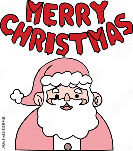 Christmas background with happy Santa Claus. Holiday greeting card. Vector illustration. For Christmas cards, banners, tags and labels.