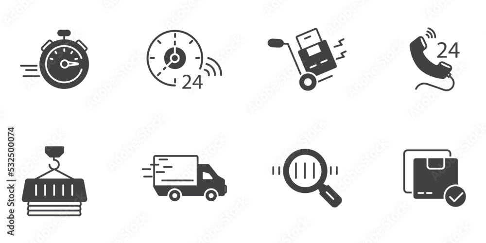 delivery icons set . delivery pack symbol vector elements for infographic web delivery icons set . delivery pack symbol vector elements for infographic web