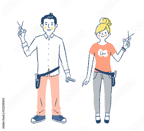 美容師の男女