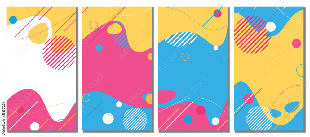 Abstract modern template set background. Vector illustration.