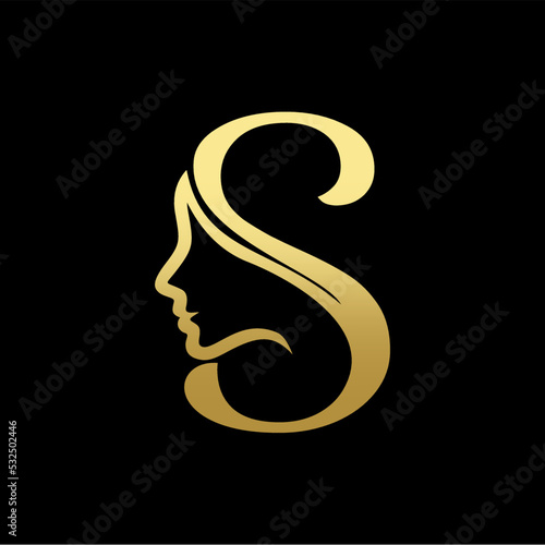 Letter S Beauty Women Face Logo Design