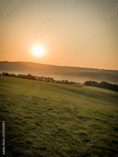 Wallpaper Mural Morning landscape at sunrise on a meadow in autumn Torontodigital.ca