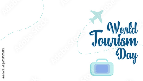 World tourism day background illustration. Flat design for tourism celebration banner element