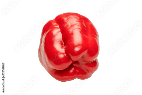 Red bell pepper isolated on a white background. © Nikolay