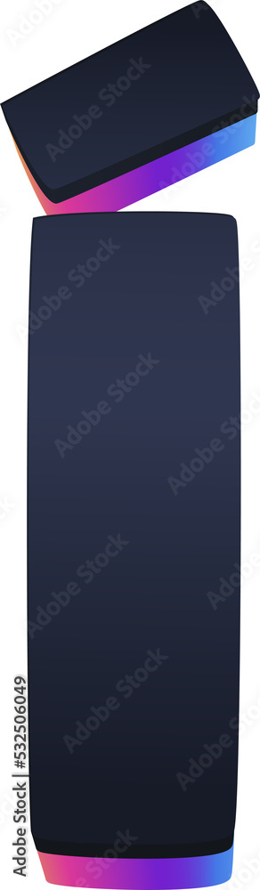 Uppercase Letter Í Modern 3D alphabet in blue tone Uppercase Letter Í Modern 3D alphabet in blue tone